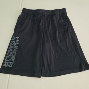 Under Armour Boy's Black Athletic Training Shorts with Side Logo